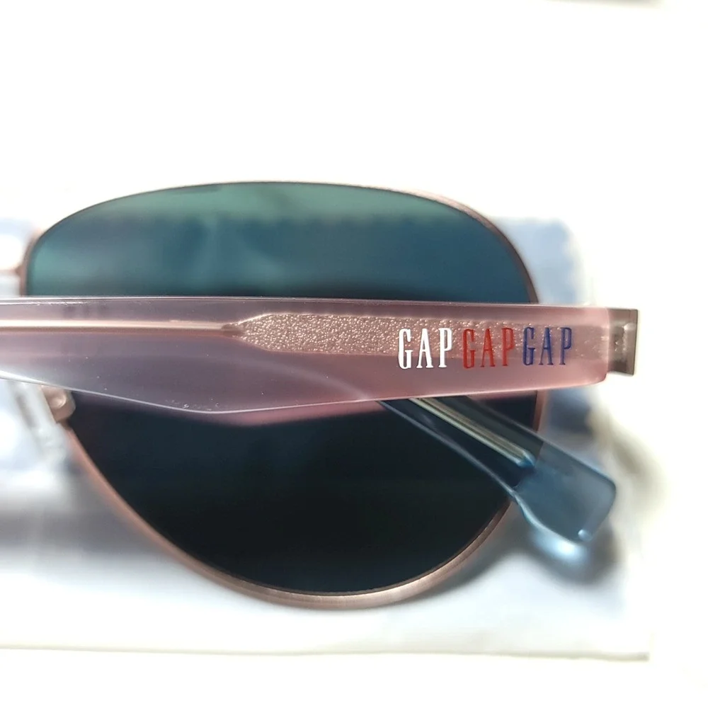 Gap Kids Aviator Sunglasses Rose Gold Metal Frames SGP201 55-12-135 With Case